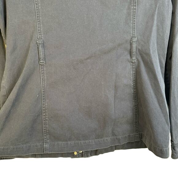 Forever 21 Navy Blue Cotton Utility Field Jacket Women’s Size 10 Button Flap - Picture 9 of 9